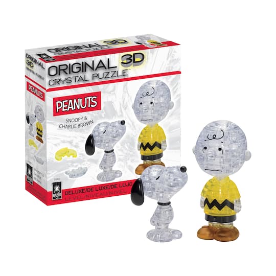 3D Crystal Puzzle - Peanuts Snoopy & Charlie Brown: 77 Pcs